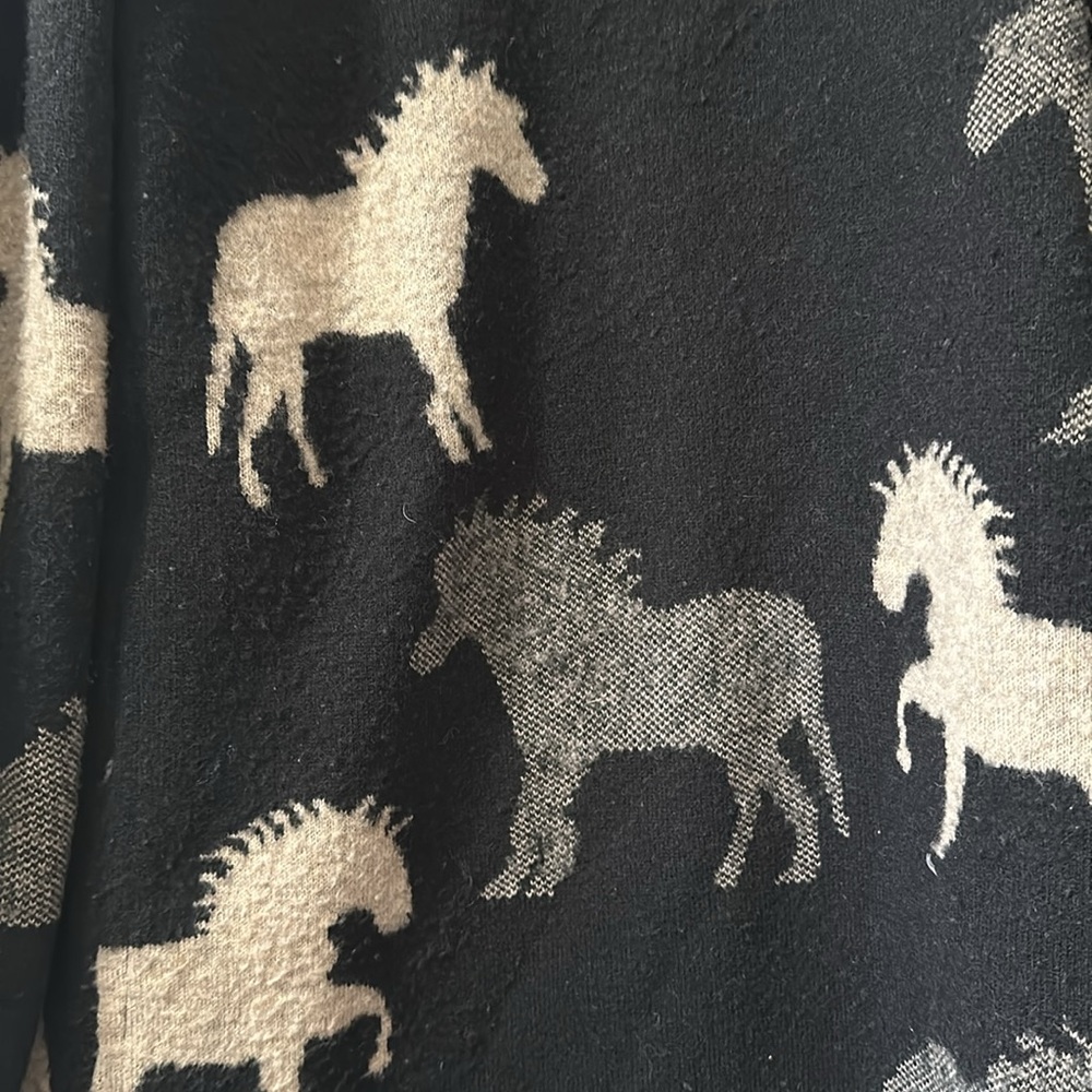 Anthropologie Field Flower Sedona Horse Lambswool Cardigan Hoodie - Picture 5 of 7
